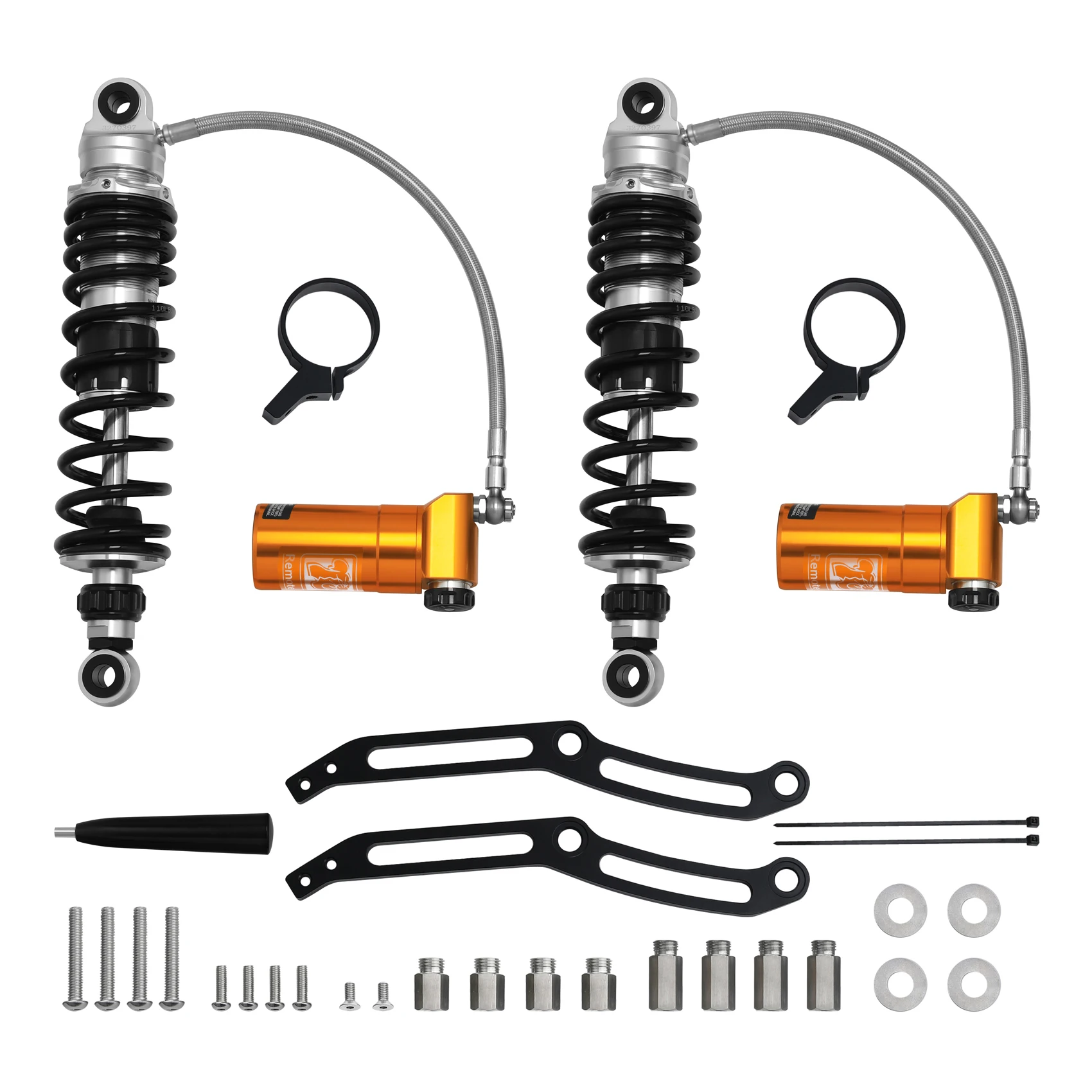 Remote Reservoir Rear Suspension Shocks For Harley Touring Road King Electra Glide Street Glide FLT FLH 2014-2024