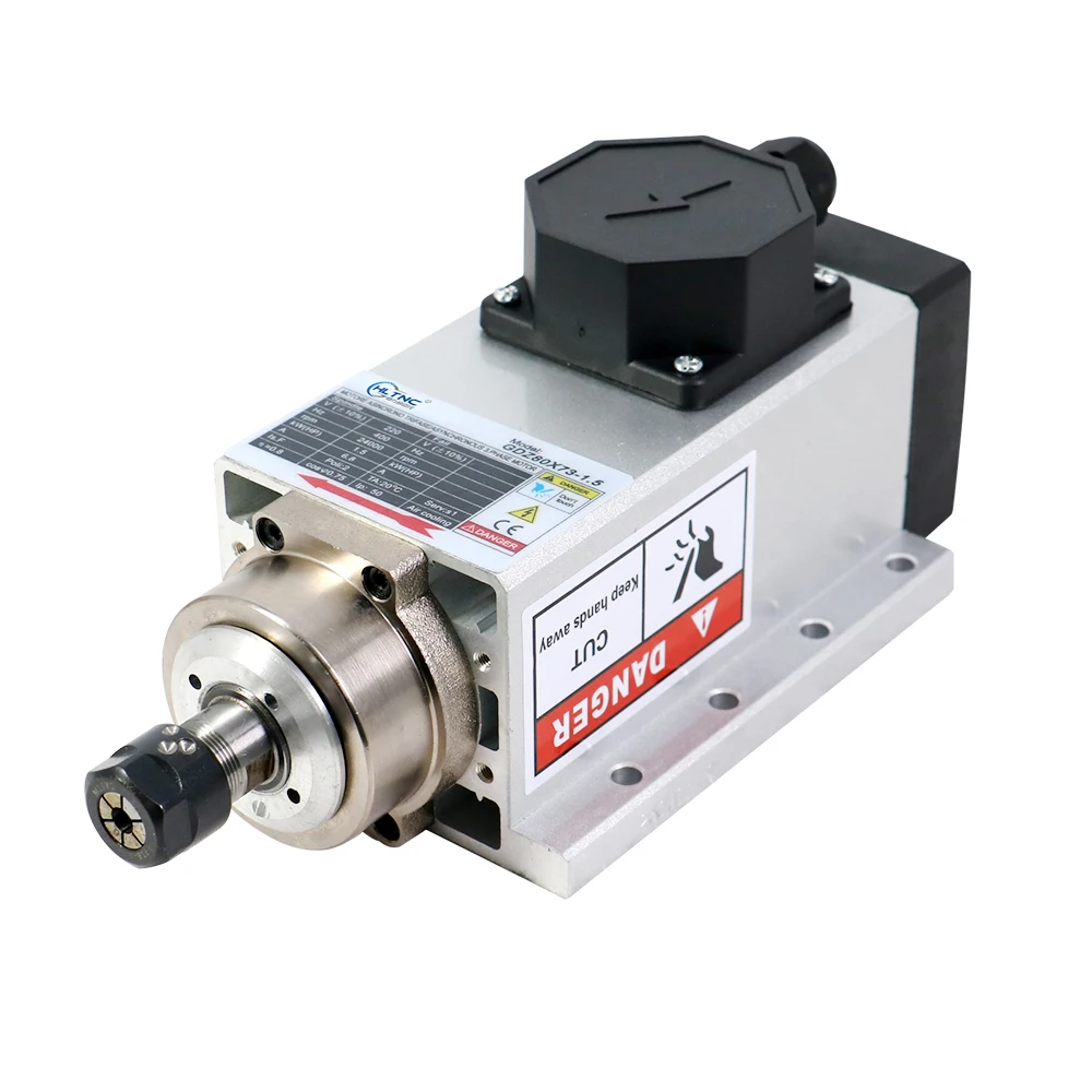 HLTNC 1.5KW 220V AC المغزل المبرد بالهواء CNC Kit 0-24000 RPM مخرطة المحرك + EV210 1500W العاكس VFD + ER16A وجع للطحن #5