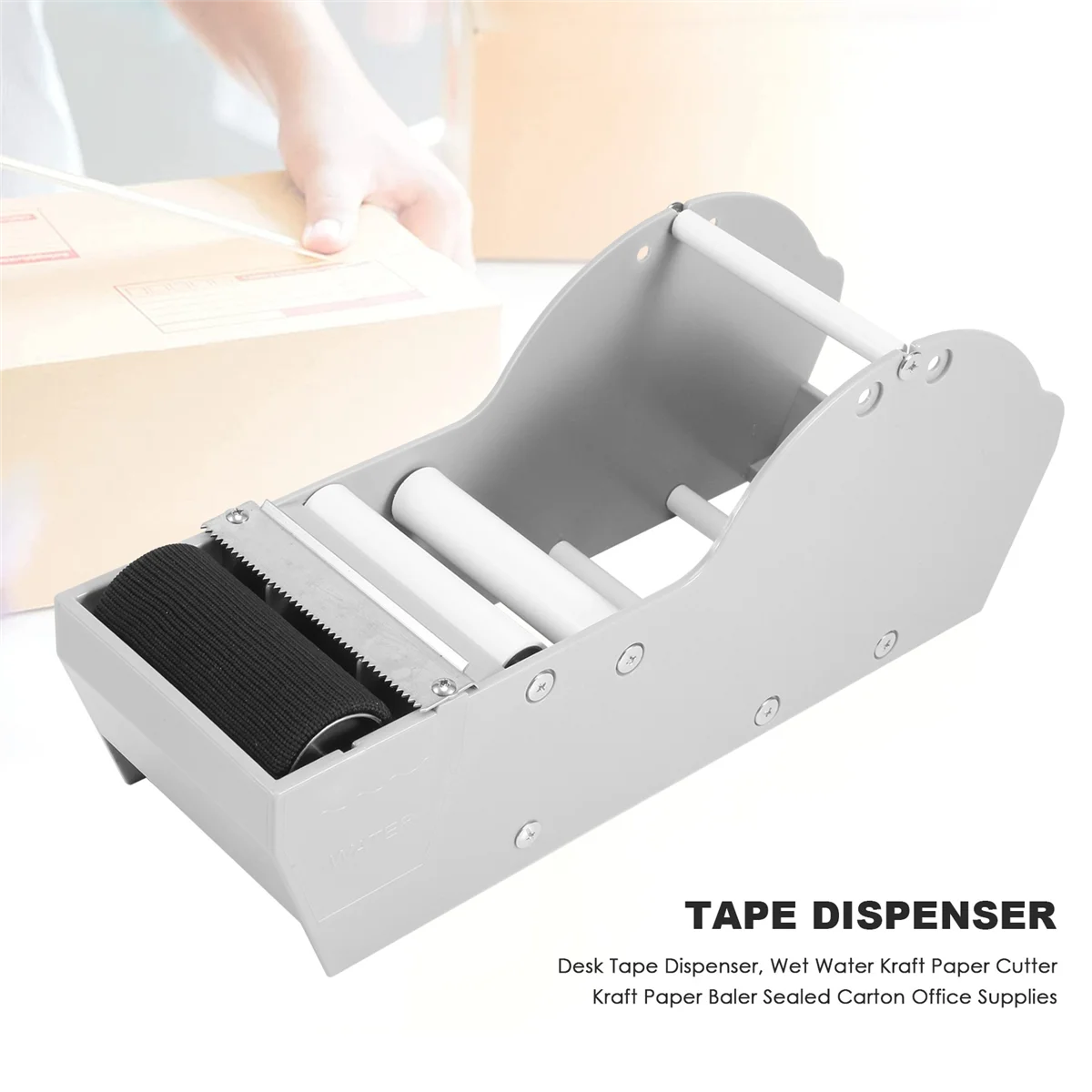 Desk Tape Dispenser, água molhada Cortador de papel Kraft, Prensa de papel Kraft, Caixa selada, Material de escritório