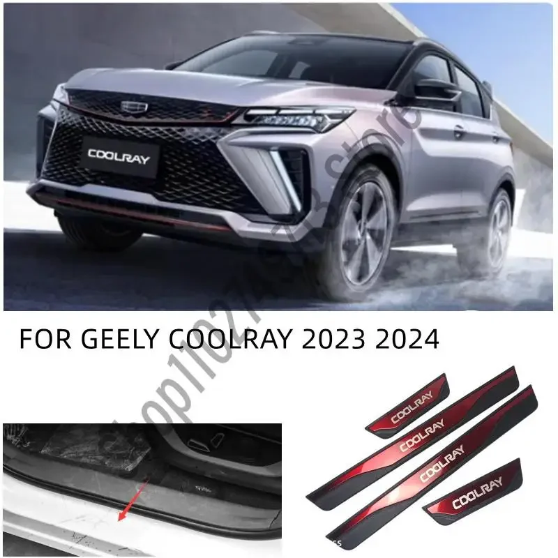 

Car Styling Accessories For GEELY COOLRAY 2022-2024 Door Sill Scuff Plate Trim abs Stainless Steel Welcome Pedal Guard