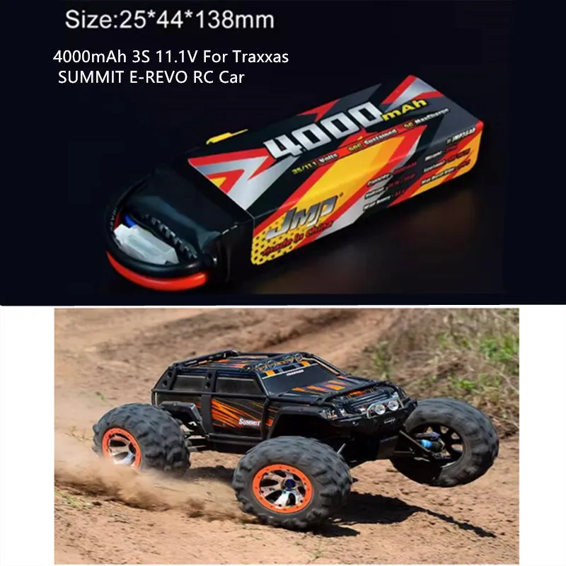 JMP Lipo 배터리, Traxxas EREVO E-REVO Summar F150 Armmar RC 자동차용, 4000MAH 60C 11.1V 3S