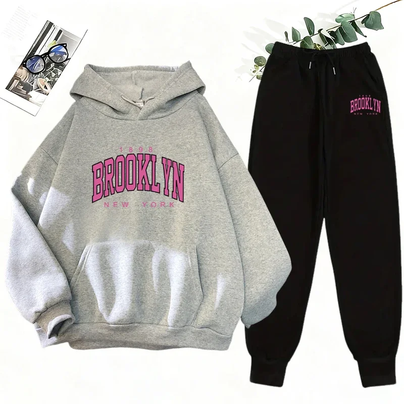 

2-Piece Hoodie Sports Suit 2026 Spring New Women's Casual Matching Tracksuit Set Comfortable Simple For Daily Outdoor Fashion