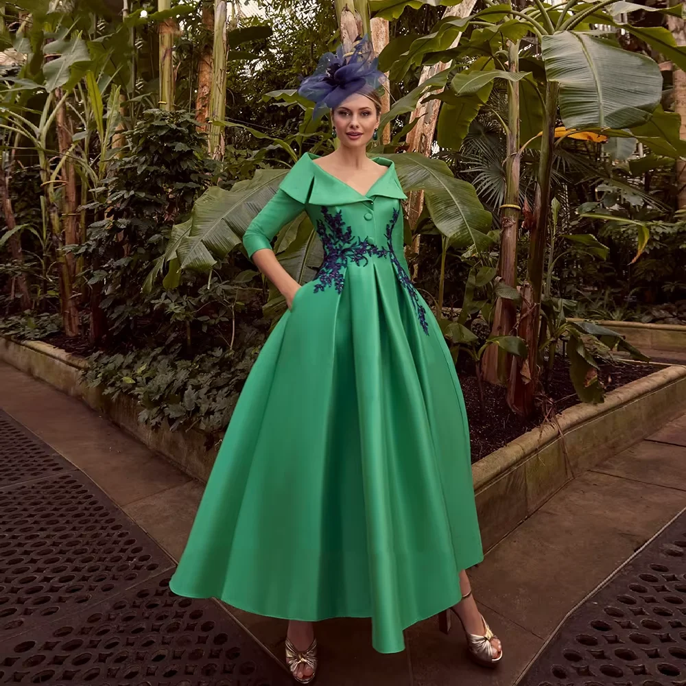 

2025 Victoria Exquisite Bridal Mother Dress A-line Satin Decal Wedding Guests Formal Party Evening Dress Customization