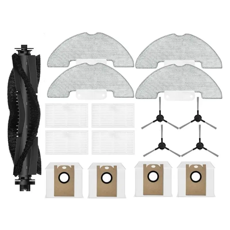 

UNCL 17PCS For Airzeen Q10 Pro/Airzeen J10/Laresar P10 Robot Vacuum Accessories Main Side Brush Filter Mop Cloth Dust Bag