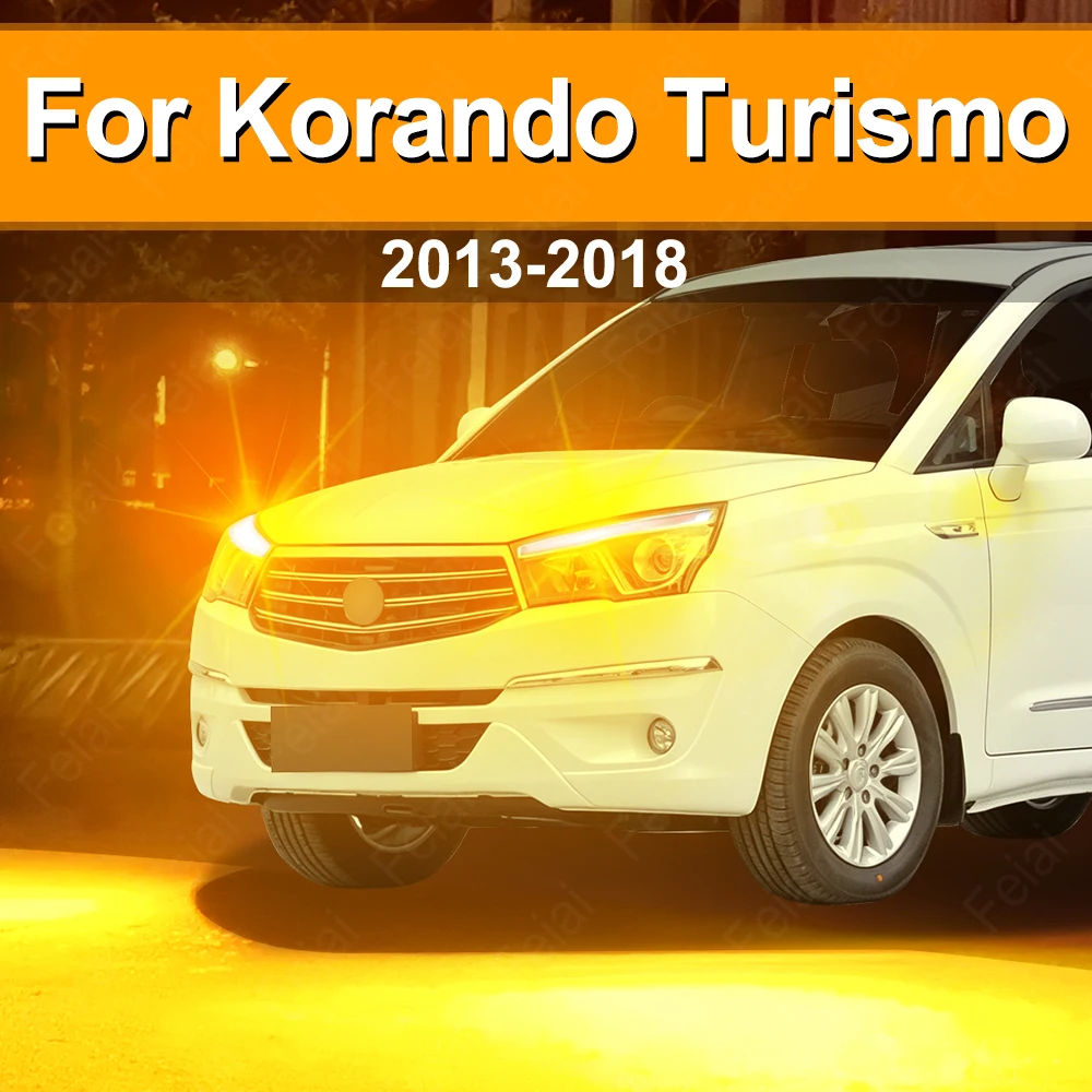 Car Turn Signal LED Light For SsangYong Korando Turismo LED Indicator Light Bulb Amber Yellow 2013 2014 2015 2016 2017 2018