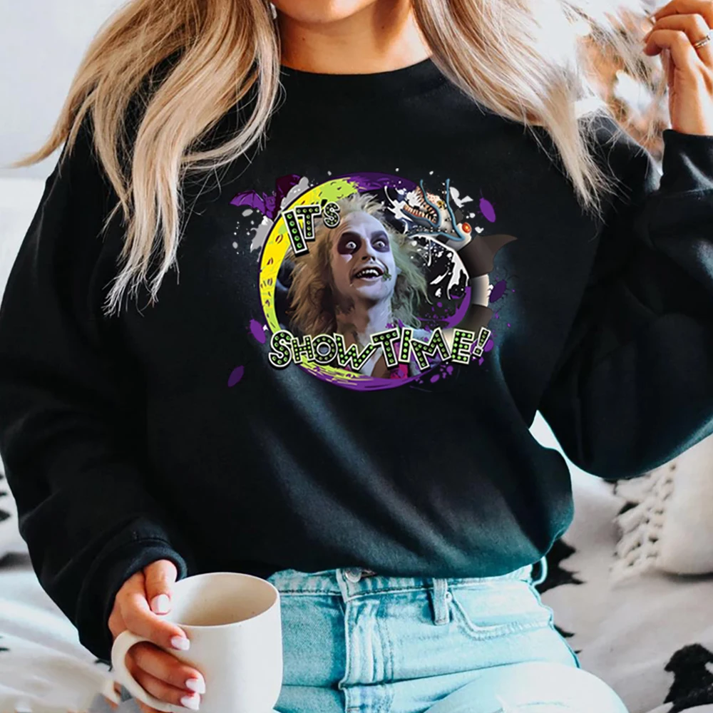 It's Showtime Horror Movie Sweatshirt Michael Keaton Movie Shirt Tim Burton Inspired Halloween Film Hoodie Halloween Sweatshirts