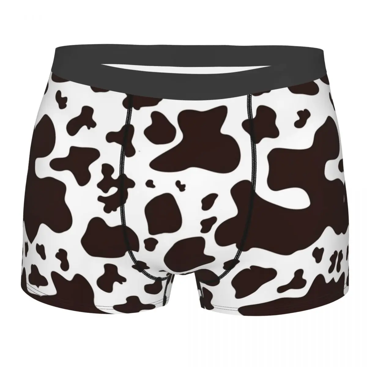 Custom Cow Print Underwear Men Print Anima Skin Texture Boxer Briefs Shorts Panties Breathable Underpants