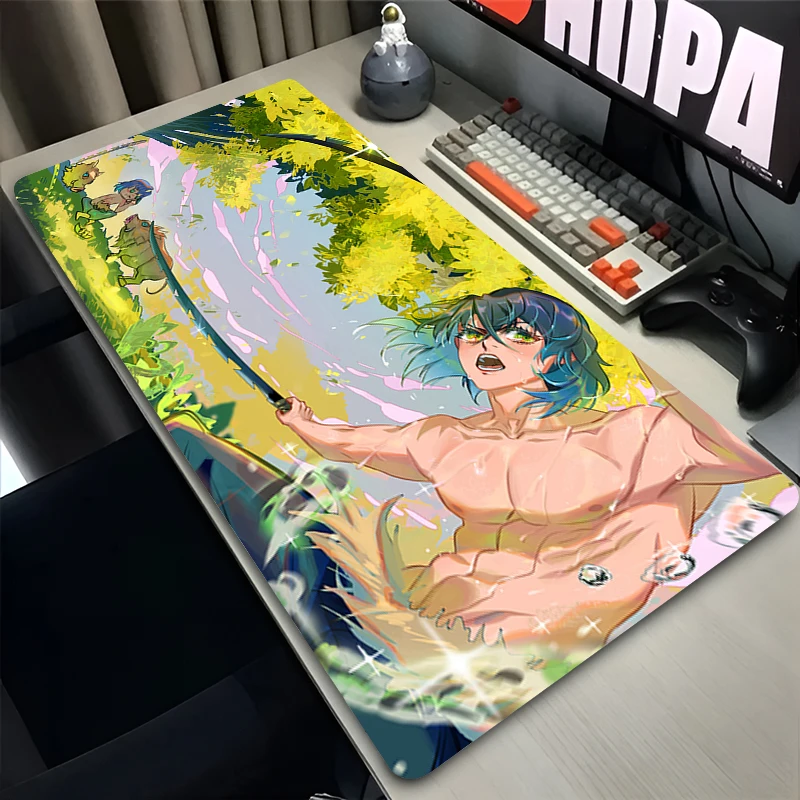 Mouse Pad Laptop Anime Extended Desktop Mat Computer Gamer Mousepad PC Gaming D-demon Slayer Inosuke Accessories Keyboard Pad