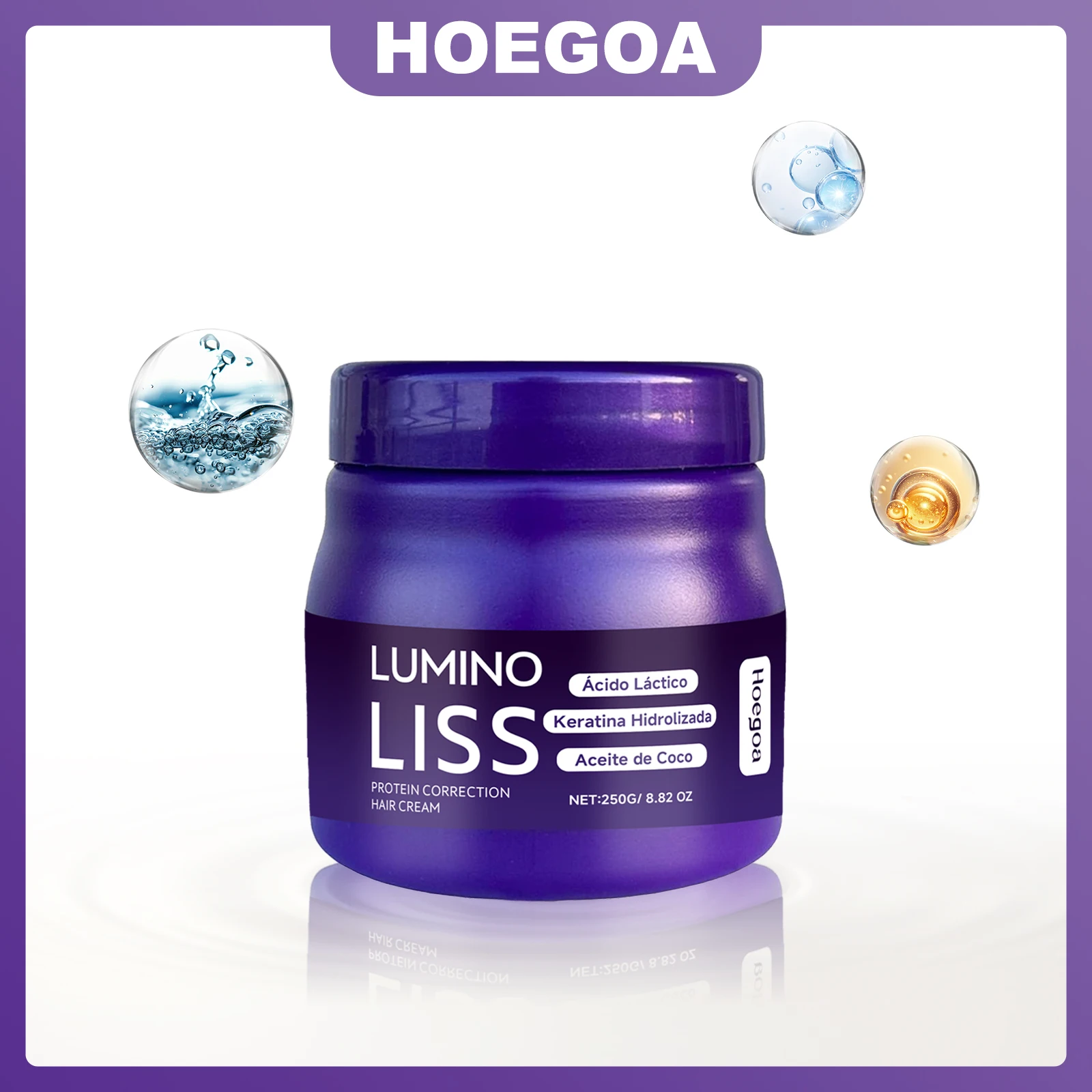

HOEGOA Protein Correction Hair Cream Provide Durable Straightening Hair Effect Deep Nourishment Repair Damaged Increase Shine