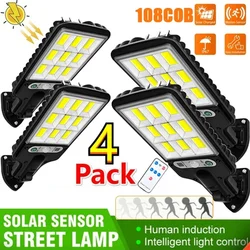 Solar Street Lights Outdoor Solar Lamp With 3 Light Mode Waterproof Motion Sensor Security Lighting for Garden Patio Path Yard