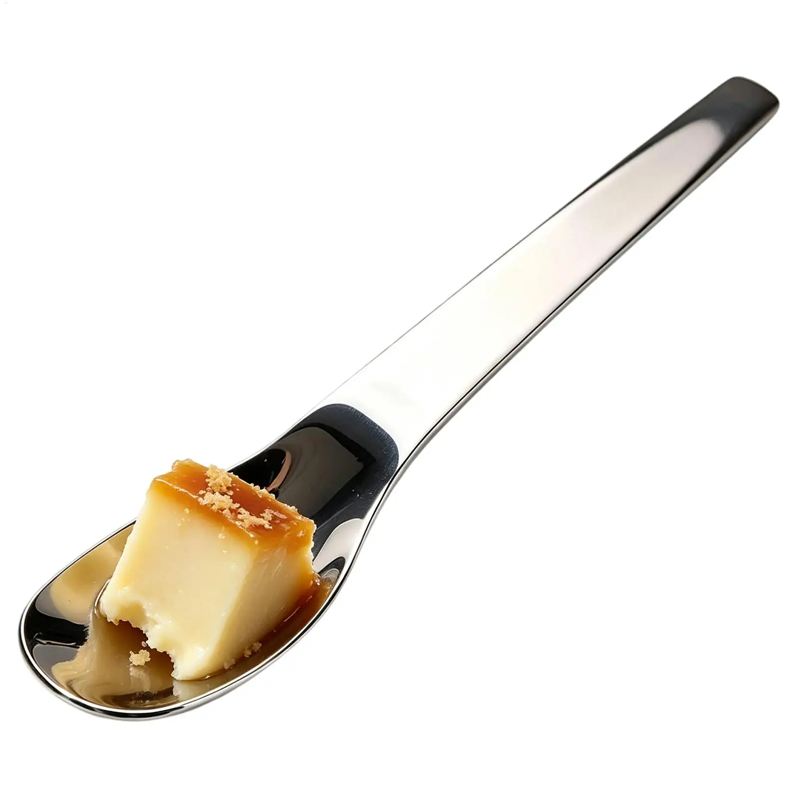 Ice Cream Spoons Stainless Steel Long Handle Mirror Polished Serving Long Spoon Dining Tableware for Yogurt Pudding Appetizer
