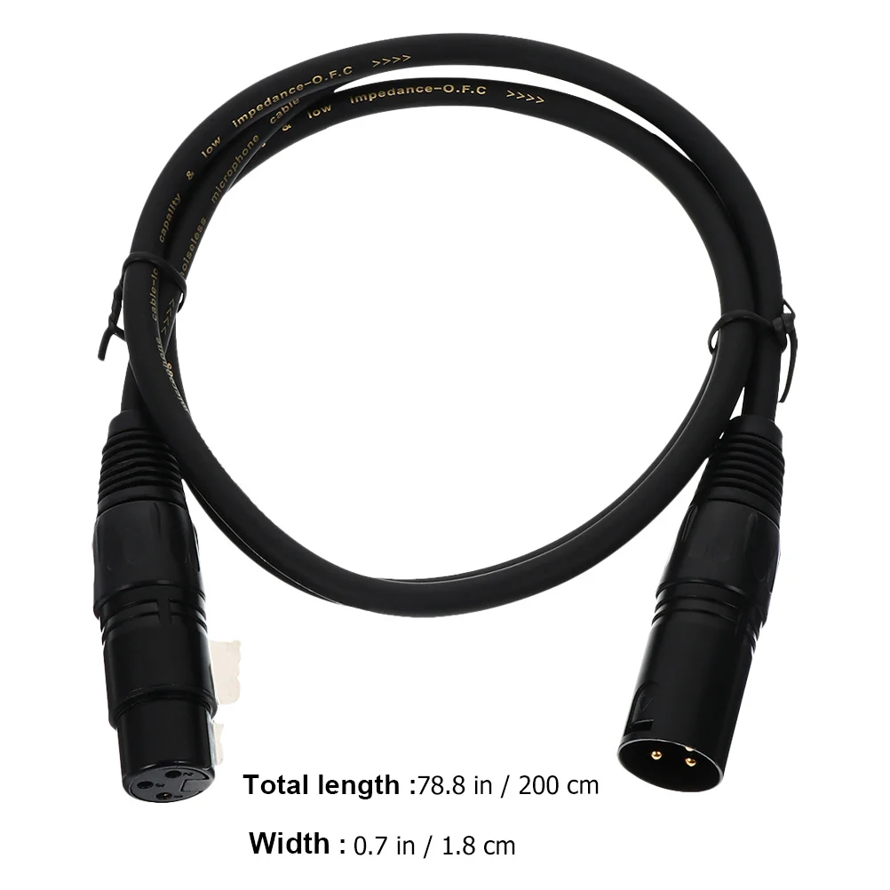 

2Pcs Xlr Balanced Cable 1.5m Male to Female Microphone Cord Low Distortion Stable Connection for Sound System Speaker Mic