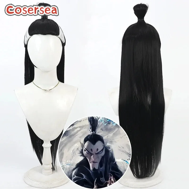 

Cosersea Shen Gong Bao Косплей Парики Ne Zha 2 Shen Gong Bao 90 см Длинный Черный Смешанный Белый Мужской Парик Синтетические Волосы Термостойкие