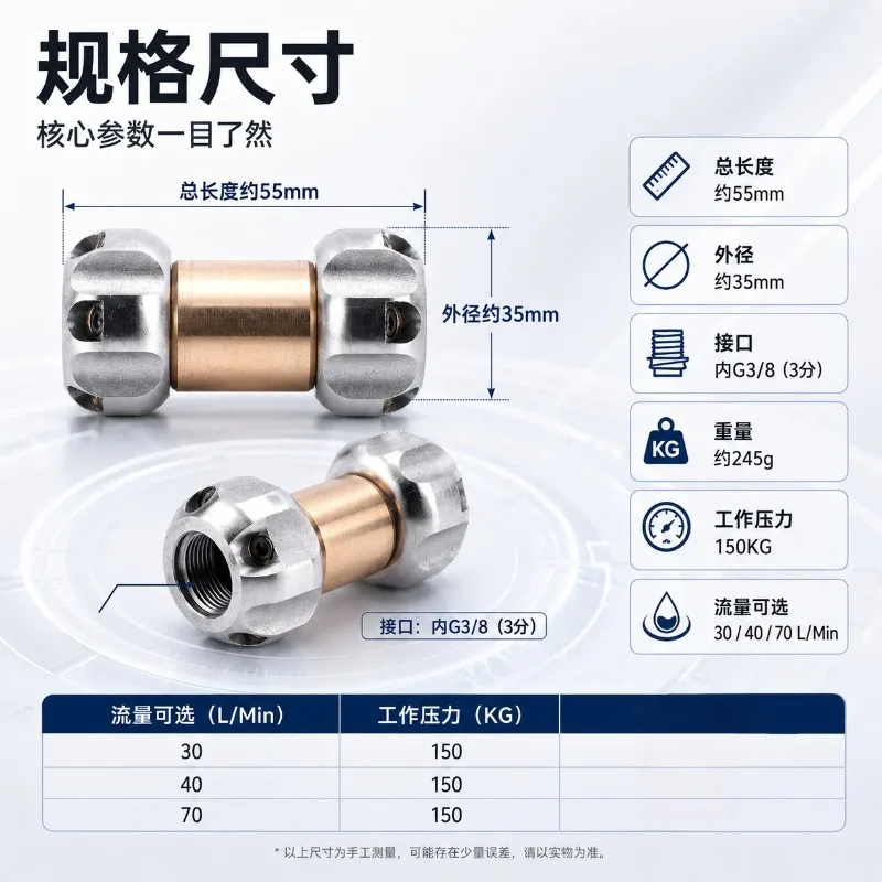 Pipeline dredging pagoda nozzle side 4 rear 6 sewer flushing mine water mouse high pressure rotary water spray