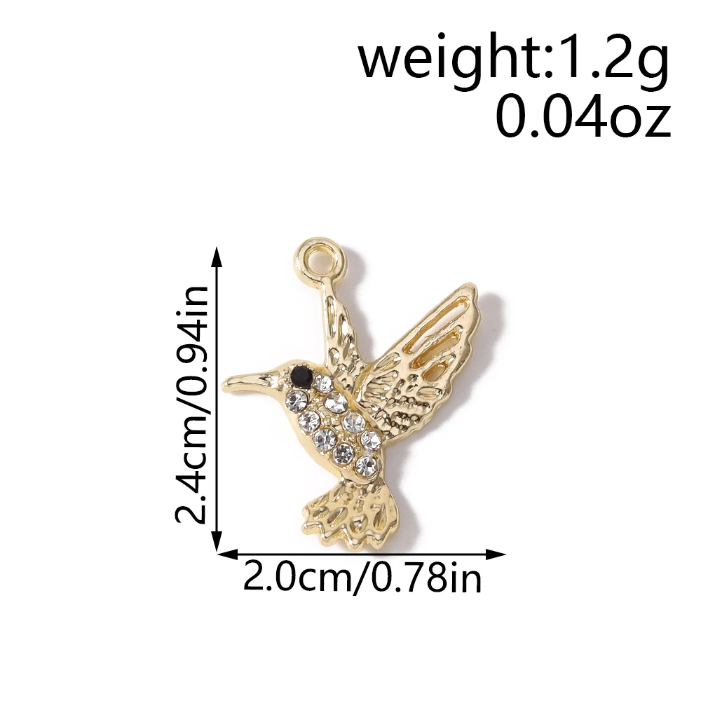 Leslie 10 Stück 17*18mm Gold- und Silberfarbene Kristall-Schaukelpferd-Anhänger für Handgefertigte Niedliche Ohrringe, Halsketten und Schmuckherstellung – Detail 8