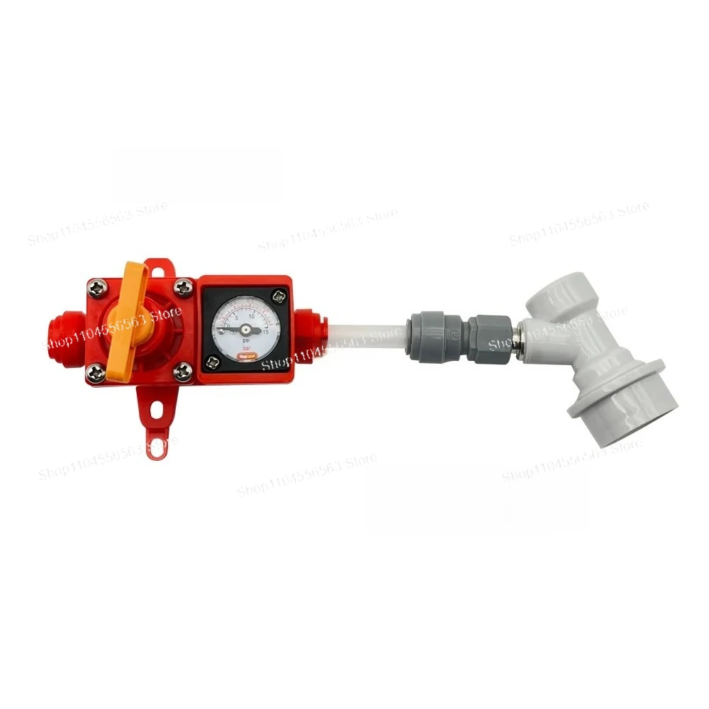 Home Brewing Rotary Valve Kit with Integrated Pressure Gauge 0-15psi for Beer Brewing Equipment Blow Off Adapter