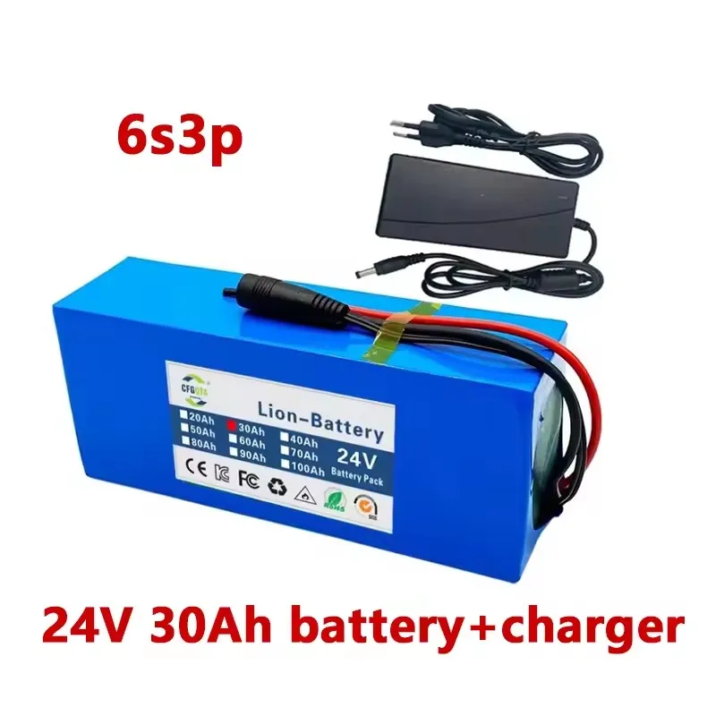 24V 30Ah 6s3p 18650 lithium battery 24V 30000mAh lithium-ion battery pack+charger image 3