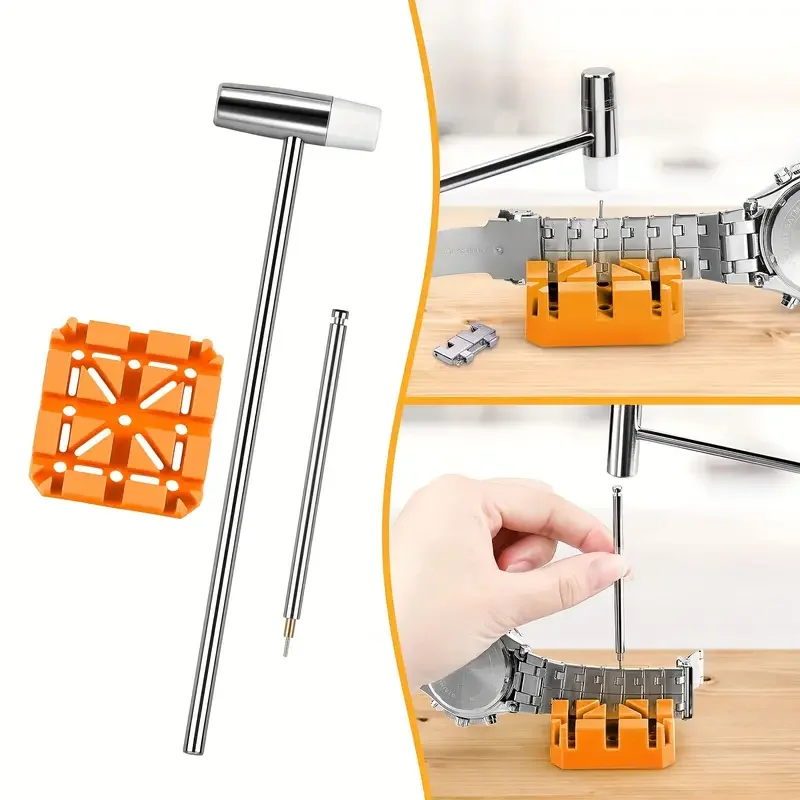 Watch Repair Tool Set Watch Link Band Slit Strap Bracelet Chain Pin Remover Adjuster Tool Kit for Professional Watchmak