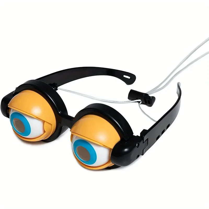 Plastic Pull-String Winking Crazy Eyes Glasses Funny Novelty Toy for Kids Party Pranks Gag Props Silly Eyewear Gift