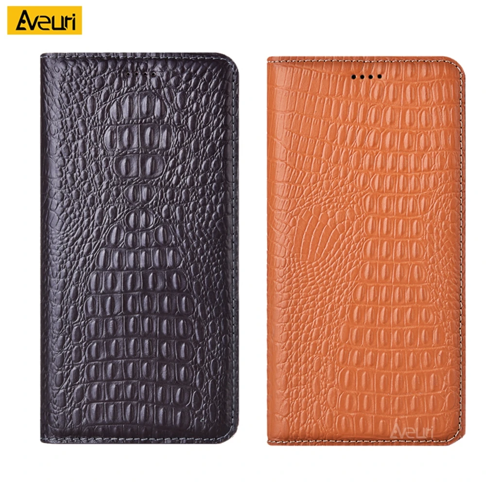 

Luxury Genuine Leather Flip Phone Case For Oppo Realme C20 C31 C35 Cover Case Crocodile Style For Realme C20A C25s C21Y C25Y