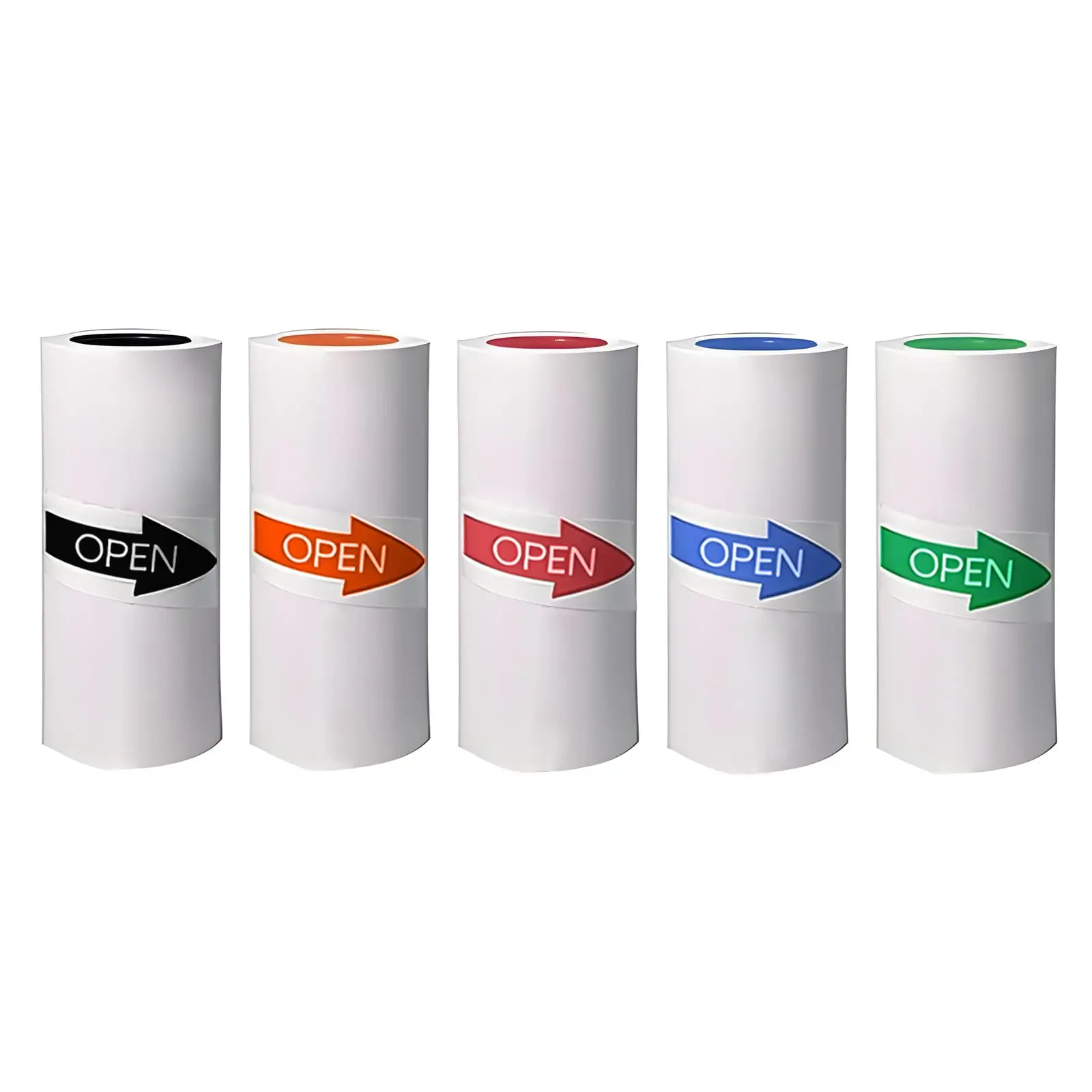 5/10 Rolls Dual Color Thermal Printer Paper, 57 x 25mm Mini Non-Adhesive Printing Paper, Black Print with Orange/Blue/Red/Green