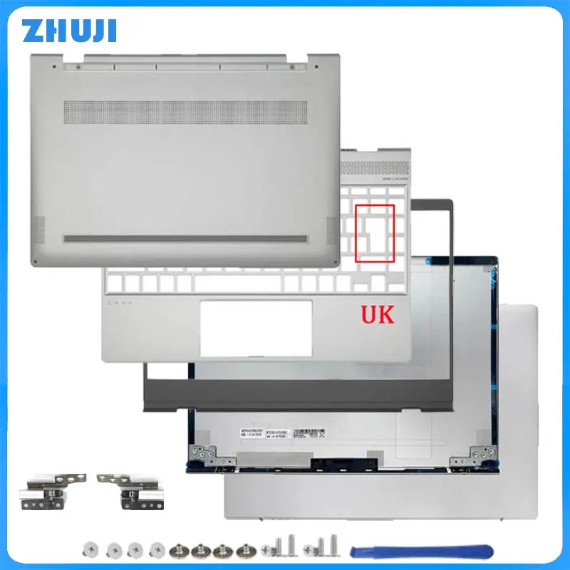 NEW Shell Laptop Shell LCD Top Case/Back Cover/Front Bezel For ENVY 13-AD TPN-I128 Series /Hinges/Bottom Case Silver