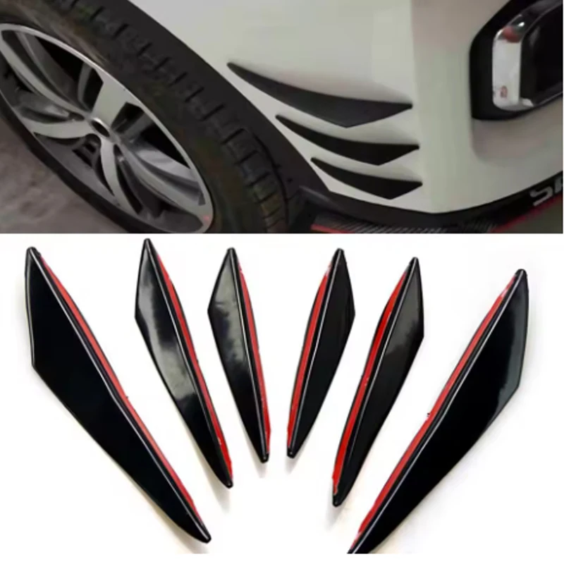 

6 Pcs Car Spoiler Splitters Decorative Protect Vehicle Edge Car Tuning Canard Universal Front Bumper Lip Car Accessories