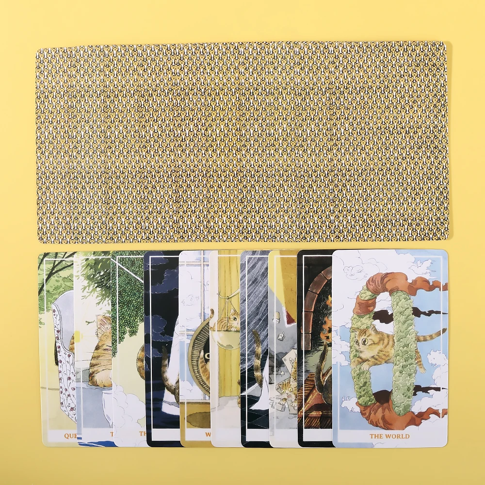 赤い箱のかわいい猫のタロットカードゲームカード、屋内マルチプレイヤーミニゲームカード、猫カード