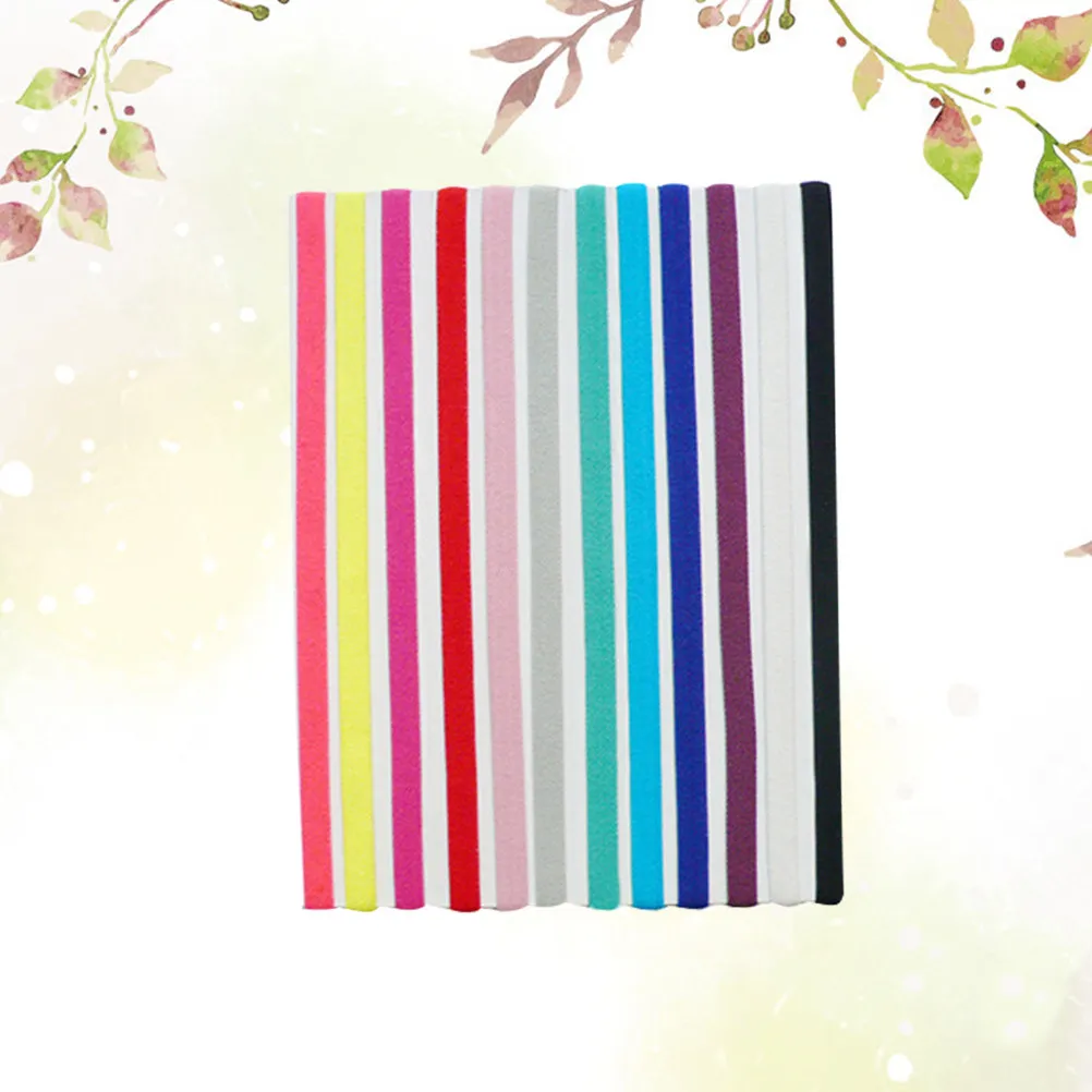 12Pcs Candy Color Elastic Yoga Headband Sports Hairband Fitness Hair Wrap for Running Gym Basketball Tennis Soccer