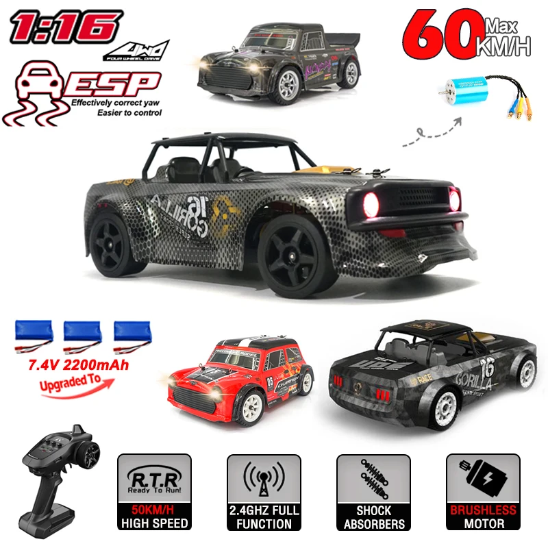 

Clearance SG1606 Pro 1/16 RC Car High Speed 2.4G Brushless 4WD 1:16 Drift Remote Control Racing Car Toys for Boys