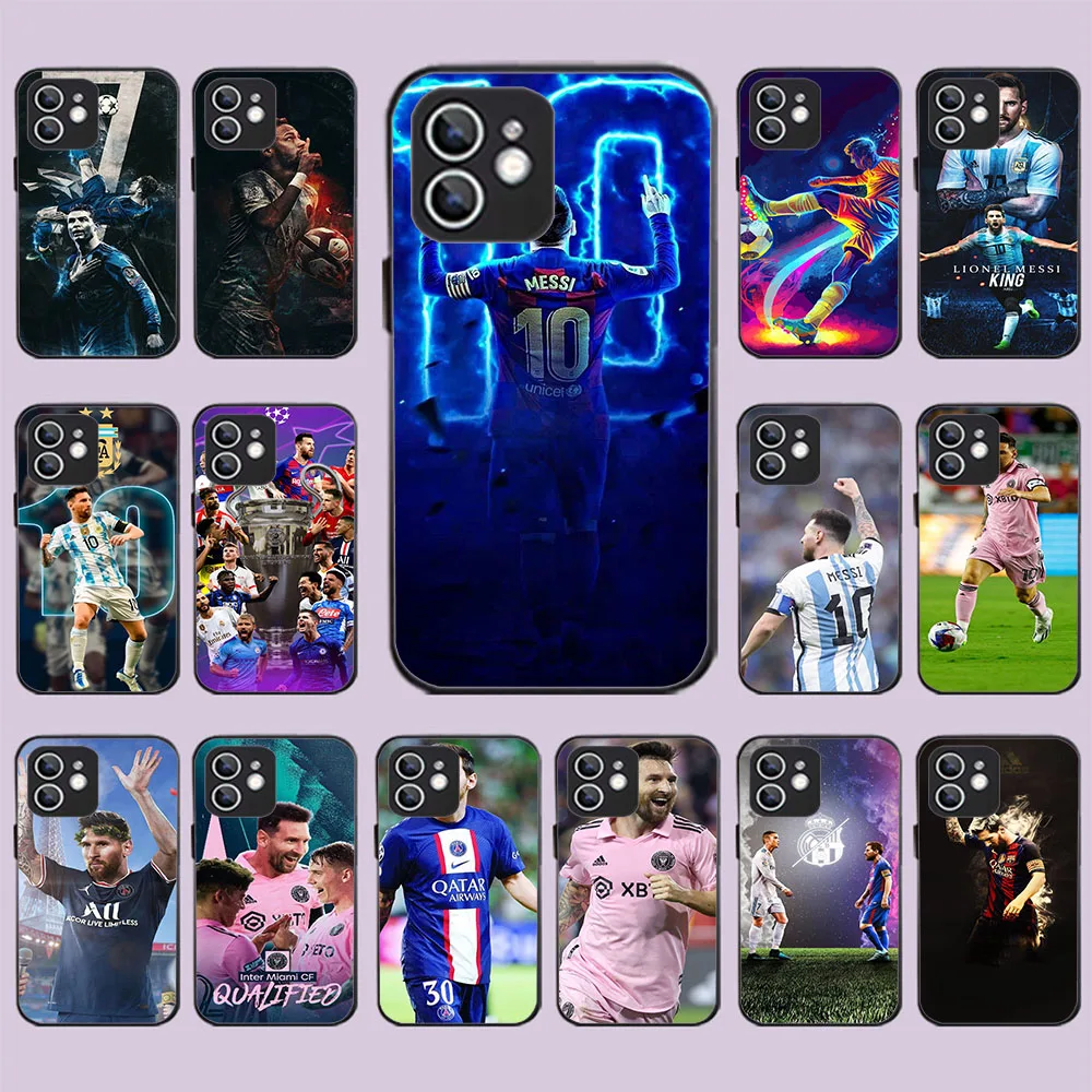 WRA-9 Football Soccer Black Flexible TPU Case For iPhone X 13 14 15 16 Mini Pro Plus Max