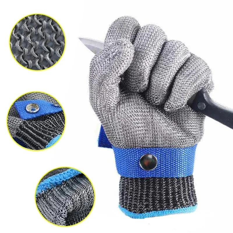 Anti-cut Gloves Safety Cut Proof Stab Resistant Stainless Steel Wire Metal Mesh Butcher Protect Meat Cut-Resistant Gloves