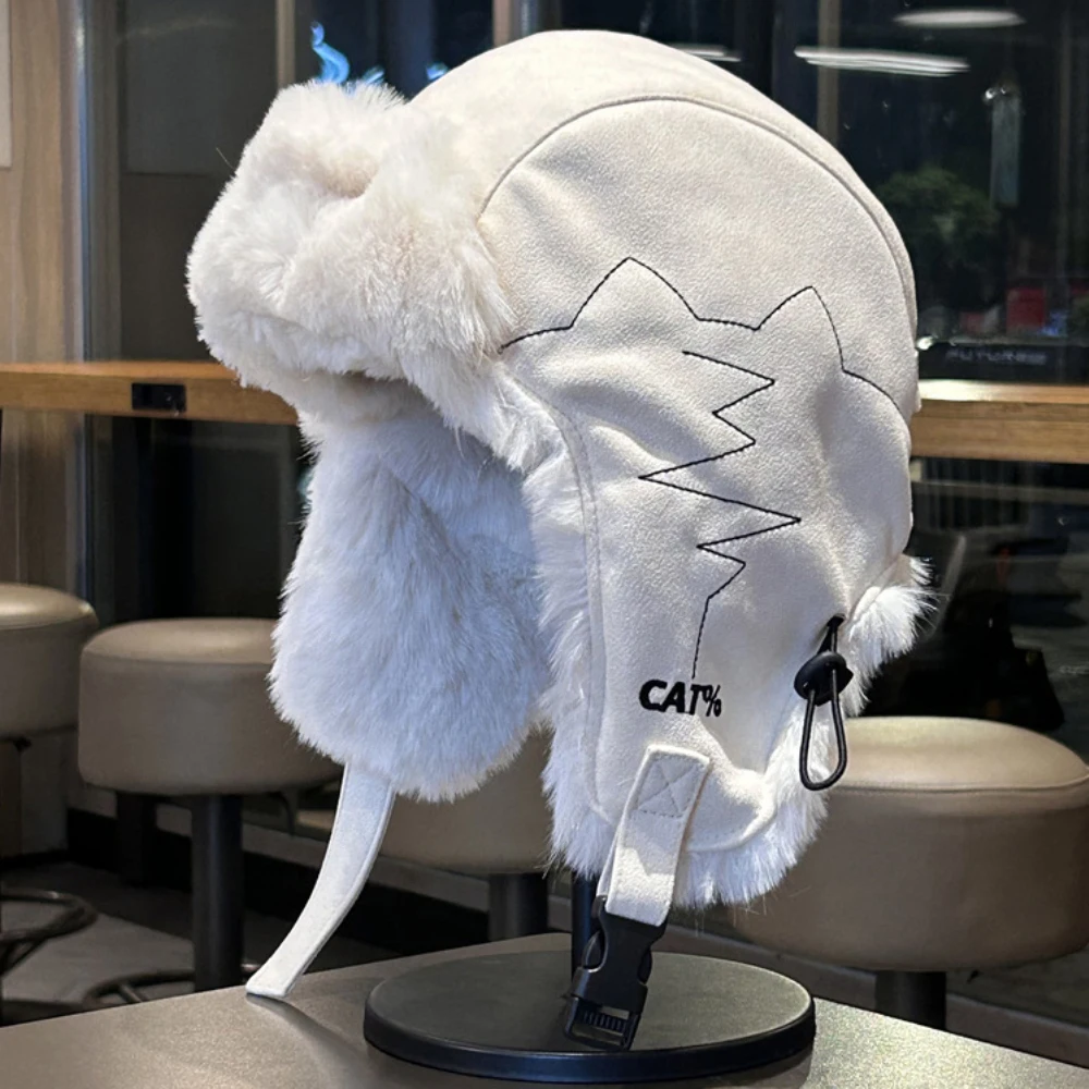 HT5017 الروسية قبعة جديدة سميكة قبعات الشتاء الدافئة للرجال النساء الصوف الفراء اصطف منفذها قبعة الذكور الإناث الثلوج تزلج الصياد إيرفلاب قبعة