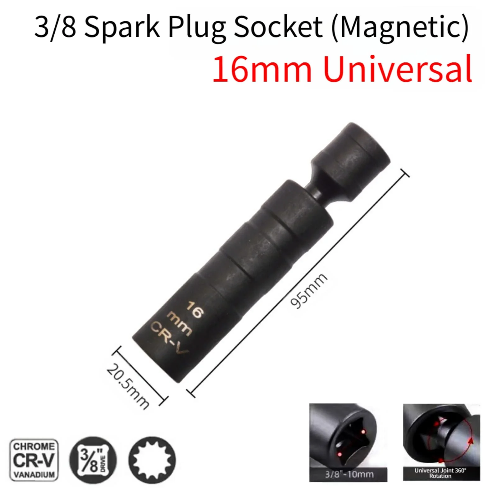 2pcs Spark Socket Removal ＆Installation Tools 360-Degree Rotation 14mm 16mm Spark Sockets For Doors Machinery Electric Vehicles