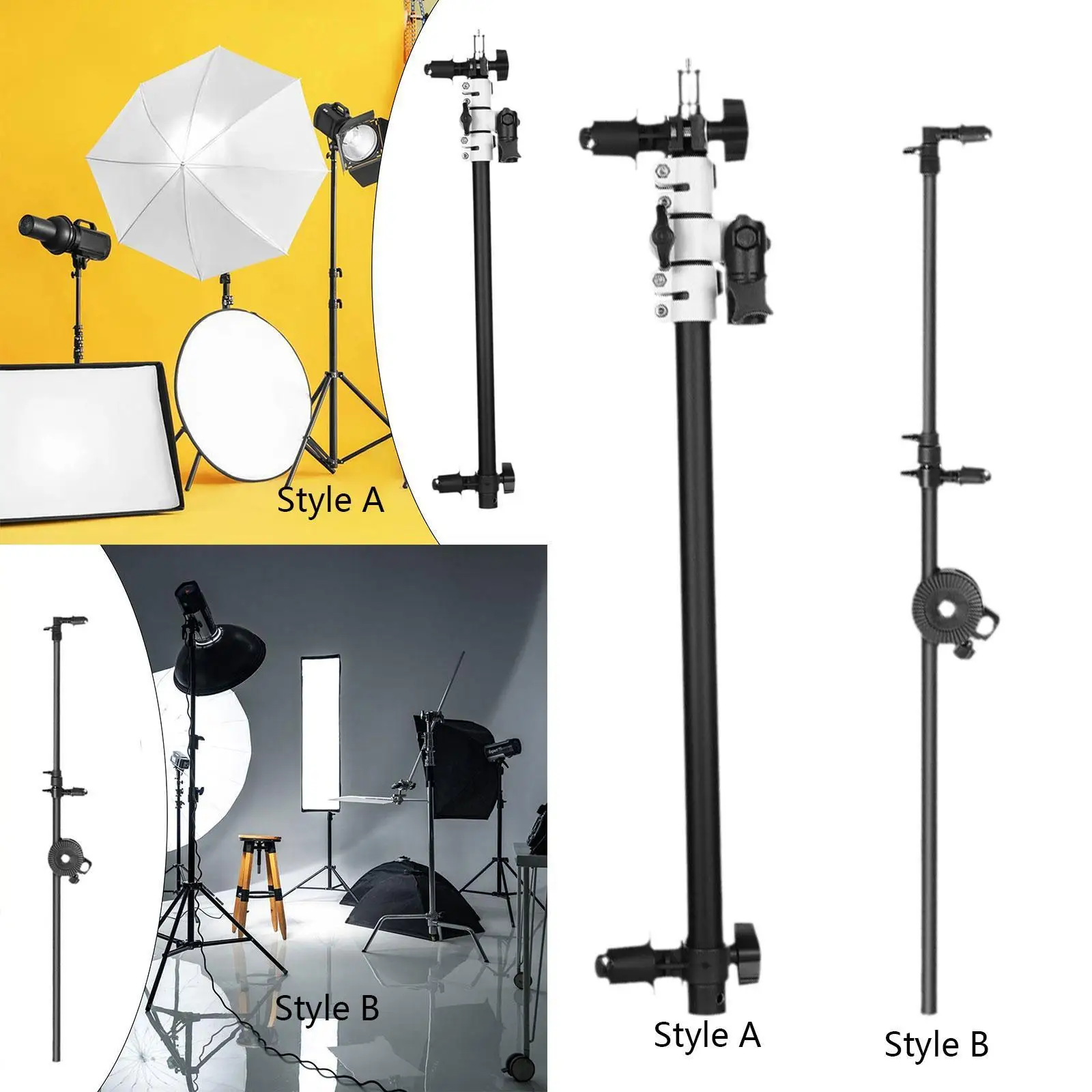 Reflector Holder Arm Telescopic Boom Arm Extendable Accessory Reflector Bracket for Photo Light Flash Diffuser Studio Outdoor