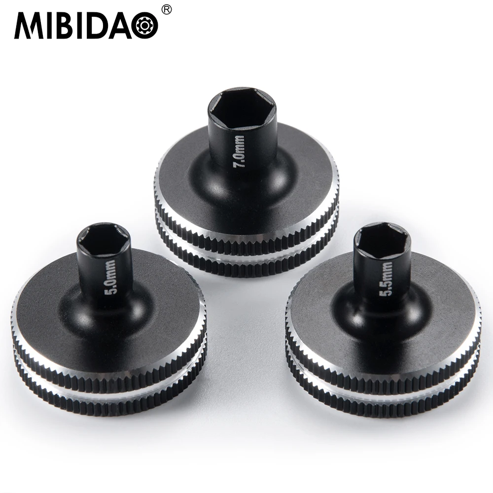 MIBIDAO 1 pz 5.0mm/5.5mm/7mm cacciavite connettore presa esagonale corta per strumenti di riparazione chiave auto modello RC