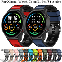 22mm Silicone Strap For Xiaomi Mi Watch Color/Color 2/S1 Pro/Active Smart Band Mi Watch S2 46mm 42mm Bracelet Wristband Correa