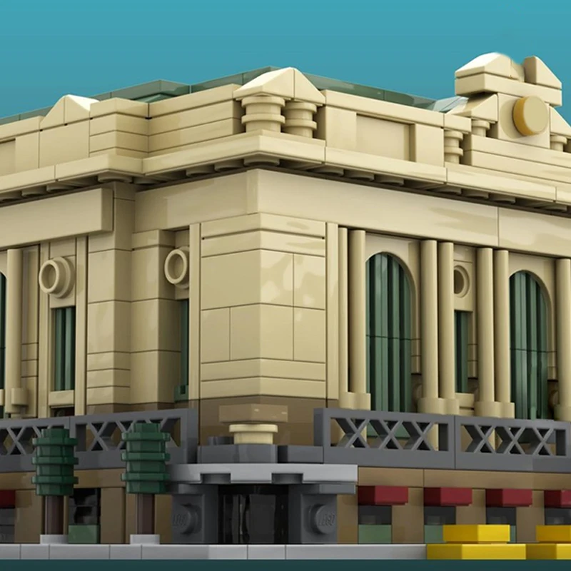 1260 pièces de construction modulaires personnalisables Grand Central Terminal MOC, jouet créatif DIY pour enfants, cadeau d'anniversaire pour garçons