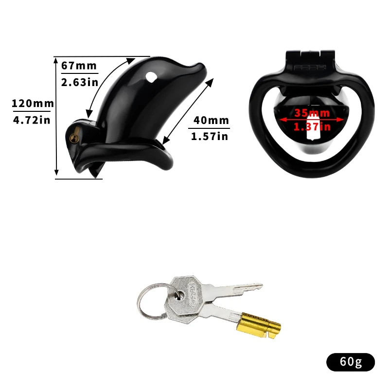 Jaula de castidad masculina Dolphin ABS bloqueo de pene Sissy 5 colores/2 tamaños jaula de gallo Dispositivo de Castidad uretral juguete sexual de entrenamiento BDSM