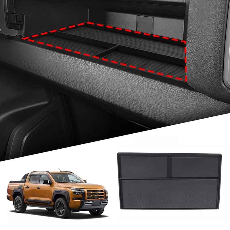 Copilot Staufach, verstecktes Aufbewahrungsfach, Armaturenbrett-Organizer, Einlegefach, Auto-Organizer für Mitsubishi L200 Triton 2024 2025