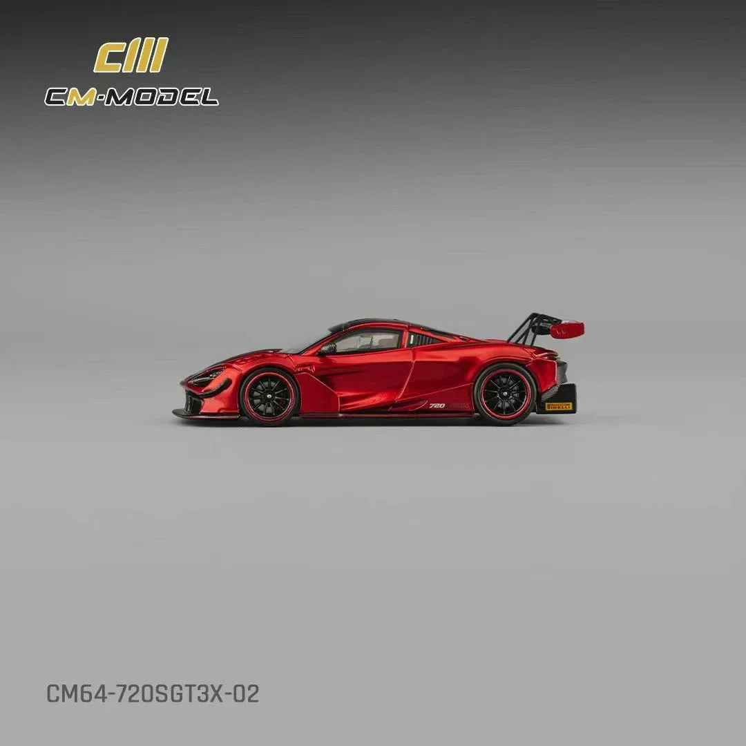 Prévente CM 1:64 720S GT3 métallique rouge moulé sous pression Diorama modèle de voiture jouets CM