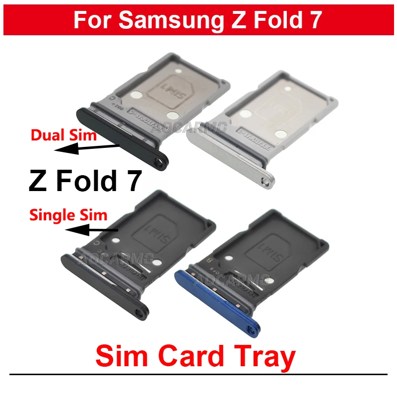 Dual Sim Tray Single Sim Card Sim Holder Slot For Samsung Galaxy Z Fold7 Fold 7 SM- F966 Repair Replacement Part