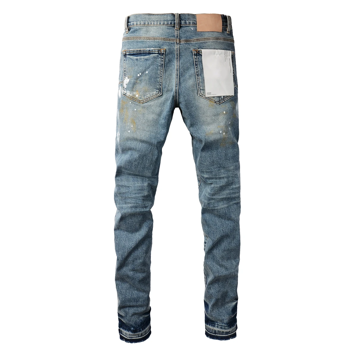 2024 New Purples Men jeans with top street distressed paint repair low raise Skinny Denim brands pants