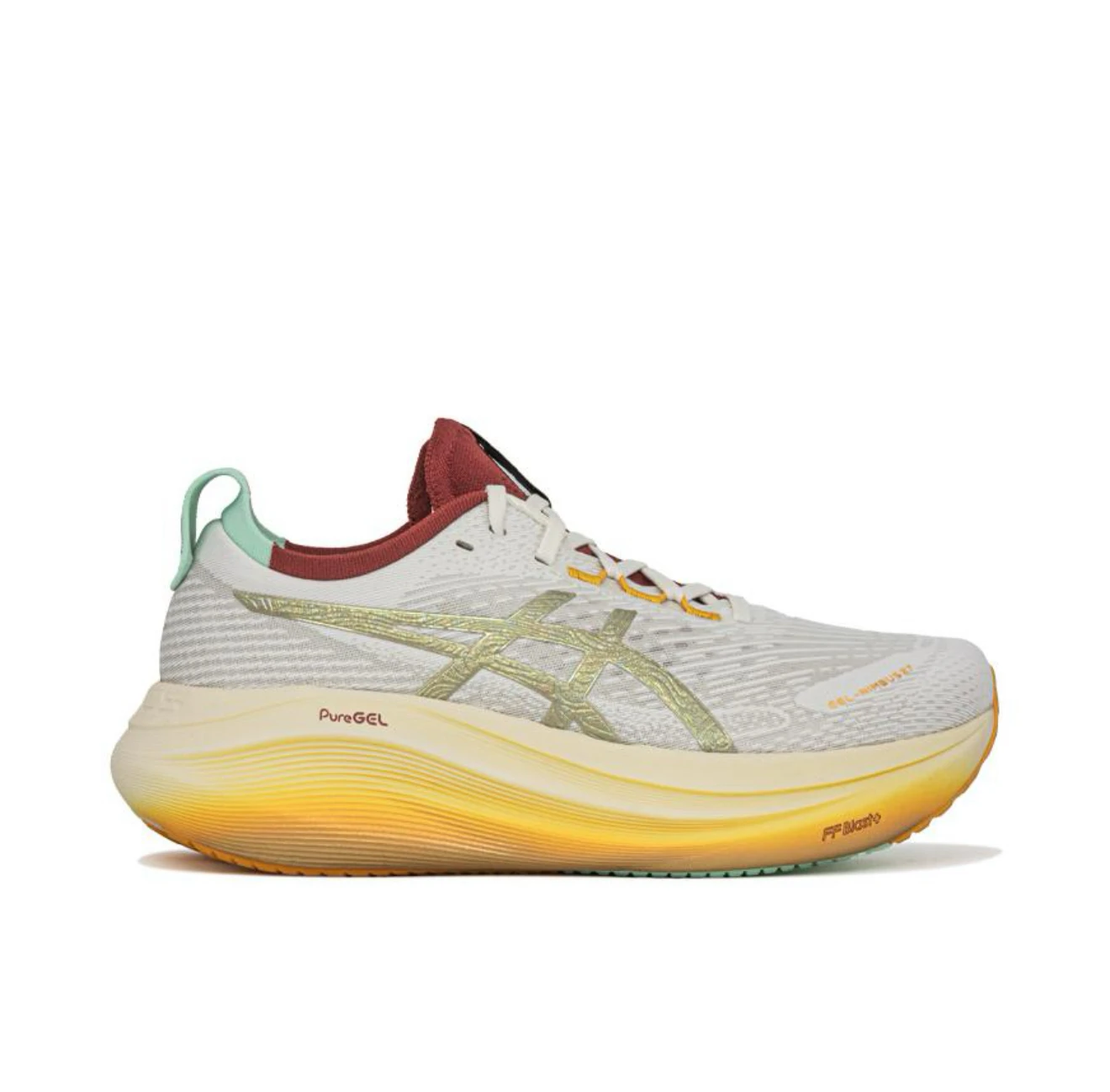 Asics Gel-Nimbus 27 نسيج مريح جلد صناعي قابل للتنفس منخفض القمة ماراثون احذية الجري للرجال