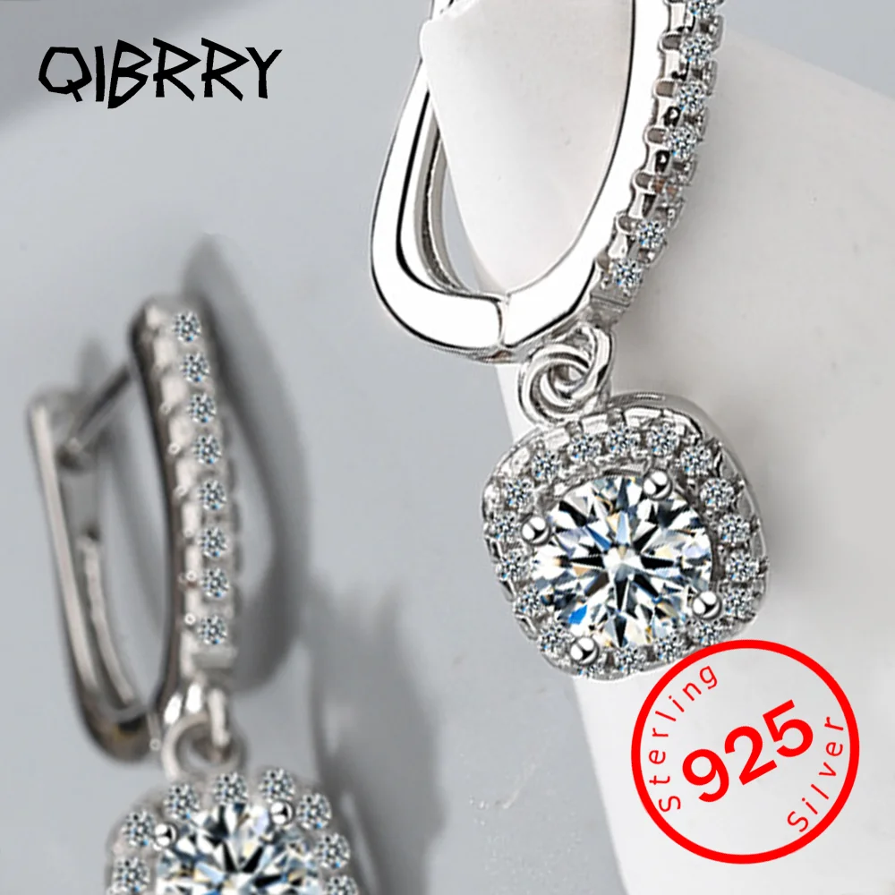 

Female 2025 New Trendy Square Shape Drop Earrings Brilliant Bridal Engagement Wedding Jewelry Elegant Dangle Earring Fine Gift