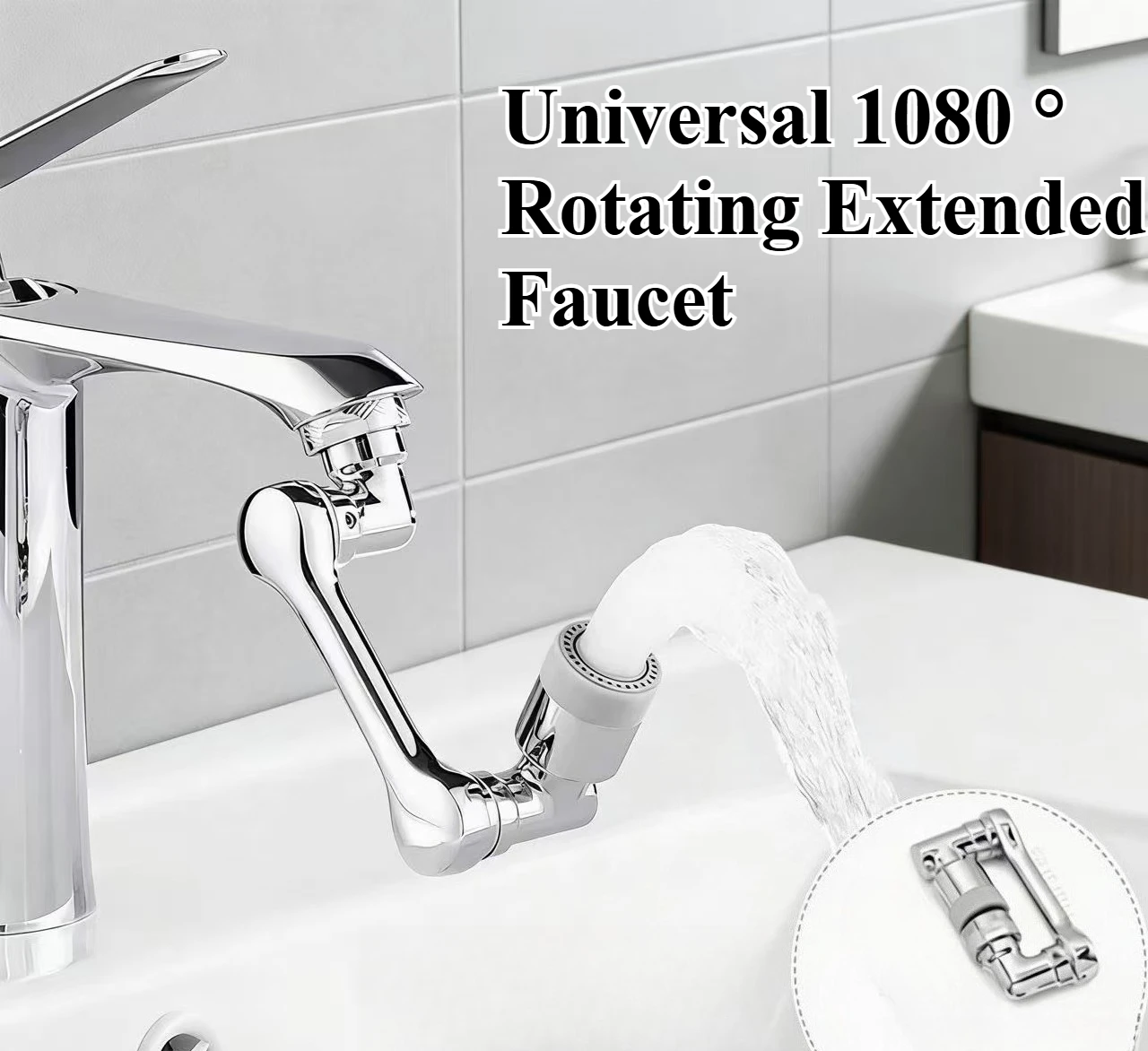Universal 1080 °Swivel Extension Faucet Aerator 2 Water Faucets Bubbler Nozzle for Kitchen Sink Tap Extender Sprayer Head