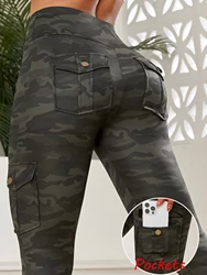2024 Pockets Camouflage Gym Leggings Women High Waist Fitness Sport Leggings Of Women Running Outdoors Compression Fashion Pant