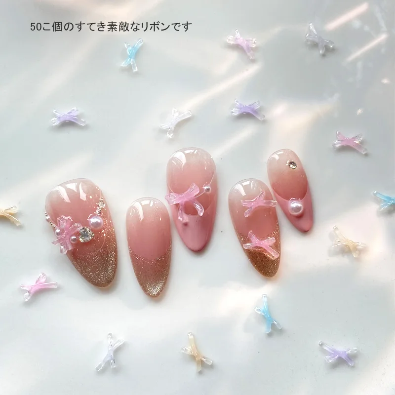 

TSZS Mix Color Resin Bow Nail Charms 3D DIY Colorful Cute Kawaii Ribbon Bow Nail Decoration Manicure