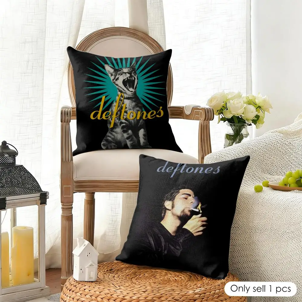 Rock Band D-deftones Cushion Cover Organic Linen Square Pillow Case Durable Non-Allergenic And Kind To Skin
