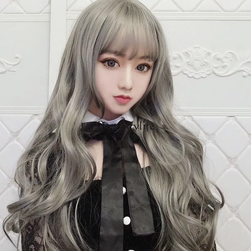 Wig Female long hair fluffy big wavy long curly hair full hood